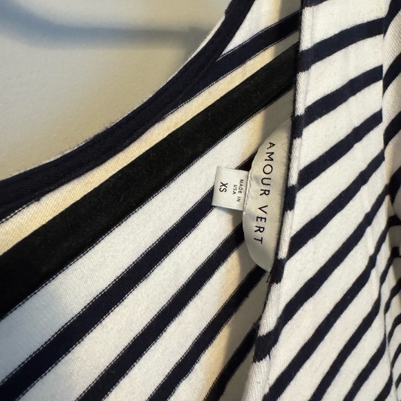 Amour Vert Striped Dress with Buttons (Back) - Picture 3 of 5